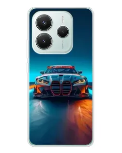 Чехол для Xiaomi Redmi Note 14 5G с картинкой «BMW — огни неона» Чехол для Xiaomi Redmi Note 14 5G с картинкой «BMW — огни неона»
