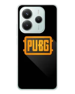 Чехол для Xiaomi Redmi Note 14 5G с картинкой «PUBG — рамка лого»