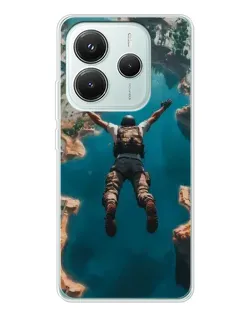 Чехол для Xiaomi Redmi Note 14 5G с картинкой «PUBG — свободное падение»