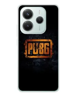Чехол для Xiaomi Redmi Note 14 5G с картинкой «PUBG — золотой логотип»