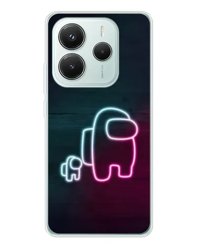 Чехол для Xiaomi Redmi Note 14 5G с картинкой «Among Us неон-арт»