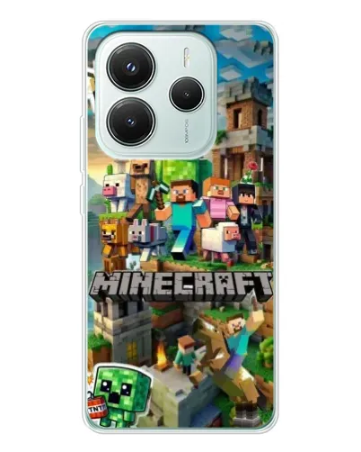 Чехол для Xiaomi Redmi Note 14 5G с картинкой «Замок Minecraft»