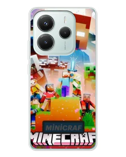 Чехол для Xiaomi Redmi Note 14 5G с картинкой «Minecraft герои игры»
