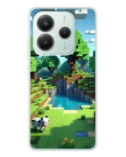 Чехол для Xiaomi Redmi Note 14 5G с картинкой «Minecraft летний день»