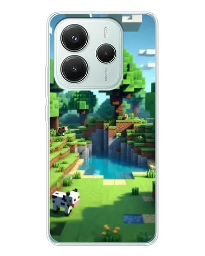 Чехол для Xiaomi Redmi Note 14 5G с картинкой «Minecraft летний день»