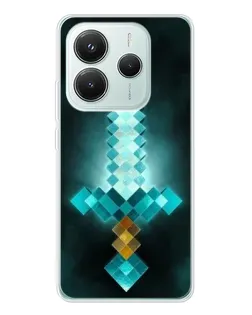 Чехол для Xiaomi Redmi Note 14 5G с картинкой «Алмазный меч неон»