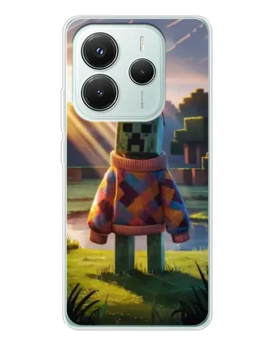 Чехол для Xiaomi Redmi Note 14 5G с картинкой «Крипер в свитере»