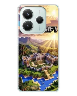 Чехол для Xiaomi Redmi Note 14 5G с картинкой «Minecraft панорама»