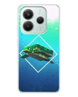 Чохол для Xiaomi Redmi Note 14 5G з картинкою «Черепаха Minecraft»