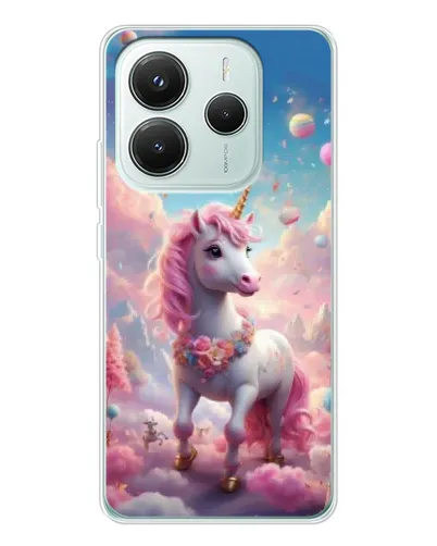 Чехол для Xiaomi Redmi Note 14 5G с картинкой «Единорог среди облаков»