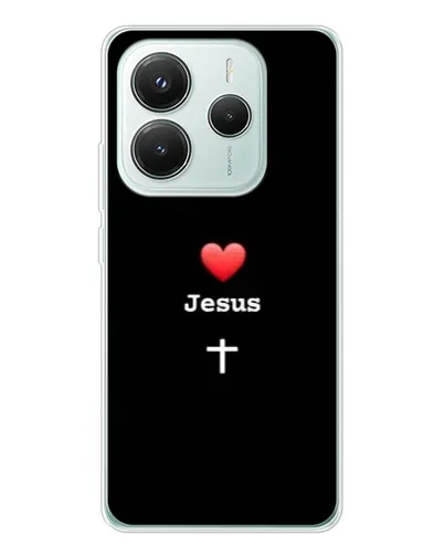 Чехол для Xiaomi Redmi Note 14 5G с картинкой «Сердце - Jesus»