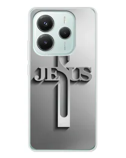 Чохол для Xiaomi Redmi Note 14 5G з картинкою «Металевий хрест Jesus» Чохол для Xiaomi Redmi Note 14 5G з картинкою «Металевий хрест Jesus»