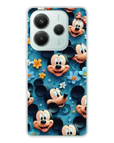 Чохол для Xiaomi Redmi Note 14 5G з картинкою «Паттерн Міккі та Мінні»