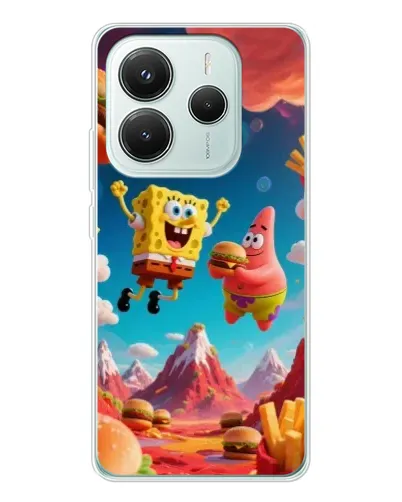 Чехол для Xiaomi Redmi Note 14 5G с картинкой «Космический фастфуд» Чехол для Xiaomi Redmi Note 14 5G с картинкой «Космический фастфуд»