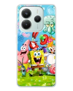 Чохол для Xiaomi Redmi Note 14 5G з картинкою «Губка Боб та друзі»