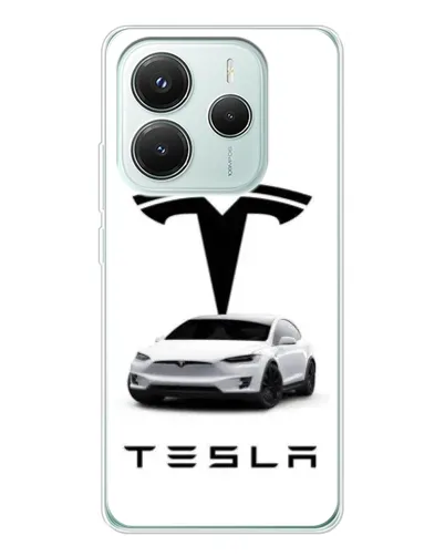 Чехол для Xiaomi Redmi Note 14 5G с картинкой «Tesla White Style»