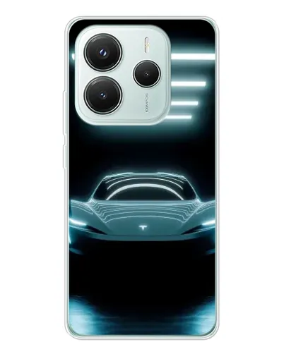 Чехол для Xiaomi Redmi Note 14 5G с картинкой «Tesla в неоне»