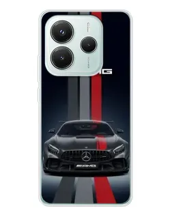 Чохол для Xiaomi Redmi Note 14 5G з картинкою «Mercedes — білий карбон»
