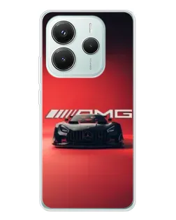 Чехол для Xiaomi Redmi Note 14 5G с картинкой «Mercedes AMG — красная линия»