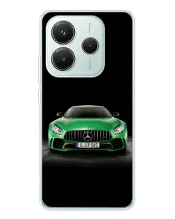 Чехол для Xiaomi Redmi Note 14 5G с картинкой «Mercedes — неоновый лого»