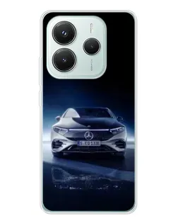 Чехол для Xiaomi Redmi Note 14 5G с картинкой «Ночной Mercedes EQ»