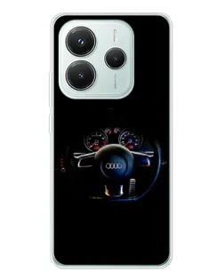 Чохол для Xiaomi Redmi Note 14 5G з картинкою «Салон Audi — кермо»