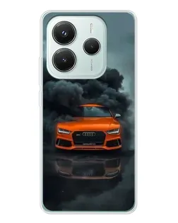 Чохол для Xiaomi Redmi Note 14 5G з картинкою «Audi у хмарах диму»