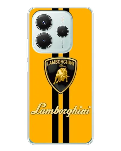 Чехол для Xiaomi Redmi Note 14 5G с картинкой «Lamborghini Stripe желтый»