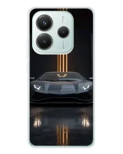 Чохол для Xiaomi Redmi Note 14 5G з картинкою «Lamborghini золоті лінії» Чохол для Xiaomi Redmi Note 14 5G з картинкою «Lamborghini золоті лінії»