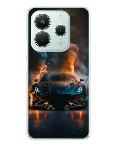 Чехол для Xiaomi Redmi Note 14 5G с картинкой «Lamborghini дымная эстетика»