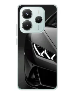 Чехол для Xiaomi Redmi Note 14 5G с картинкой «Lamborghini фары детализация»