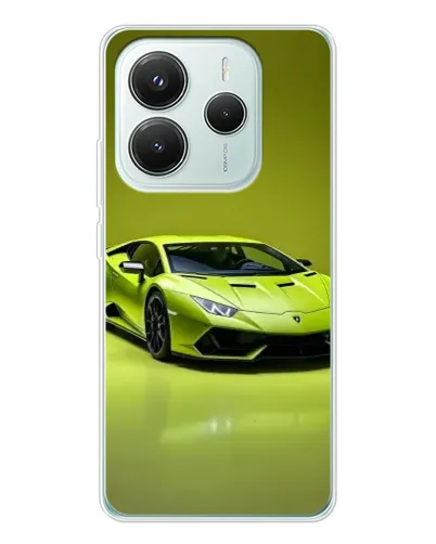 Чехол для Xiaomi Redmi Note 14 5G с картинкой «Салатовый Lamborghini Huracan»