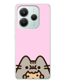 Чохол для Xiaomi Redmi Note 14 5G з картинкою «Pusheen та печиво»