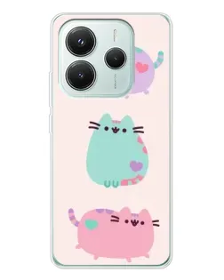 Чехол для Xiaomi Redmi Note 14 5G с картинкой «Pusheen трио»