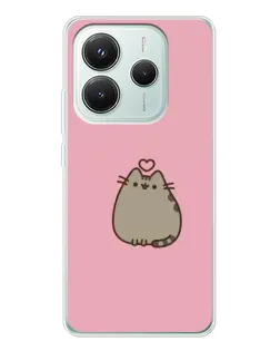 Чехол для Xiaomi Redmi Note 14 5G с картинкой «Pusheen сердце»