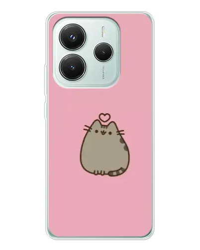 Чехол для Xiaomi Redmi Note 14 5G с картинкой «Pusheen сердце»