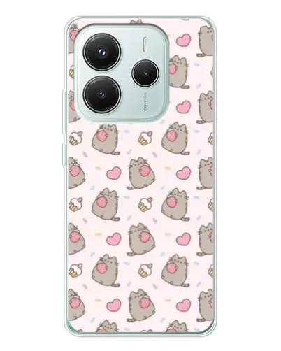 Чехол для Xiaomi Redmi Note 14 5G с картинкой «Пушин и сладости»