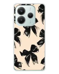 Чехол для Xiaomi Redmi Note 14 5G с картинкой «Паттерн черные банты» Чехол для Xiaomi Redmi Note 14 5G с картинкой «Паттерн черные банты»
