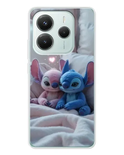Чехол для Xiaomi Redmi Note 14 5G с картинкой «Плюшевые Стич Ангел»