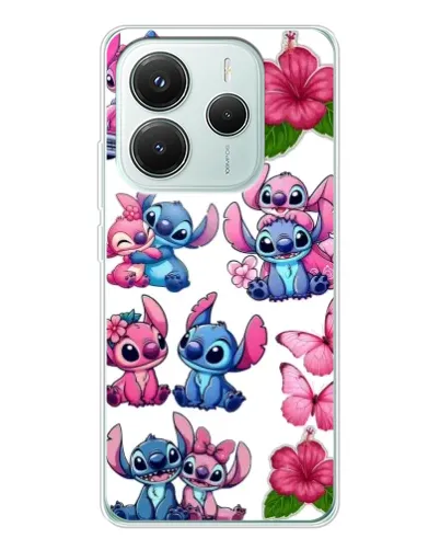 Чехол для Xiaomi Redmi Note 14 5G с картинкой «Стикеры Stitch и Angel»