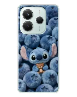 Чехол для Xiaomi Redmi Note 14 5G с картинкой «Стич и голубика»