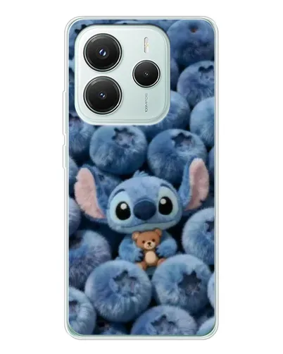 Чехол для Xiaomi Redmi Note 14 5G с картинкой «Стич и голубика»