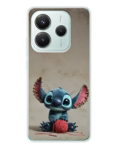 Чехол для Xiaomi Redmi Note 14 5G с картинкой «Стич на коричневом фоне»