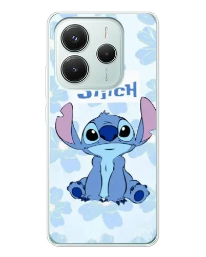 Чехол для Xiaomi Redmi Note 14 5G с картинкой «Stitch среди цветов»