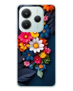 Чехол для Xiaomi Redmi Note 14 5G с картинкой «Цветочная феерия»