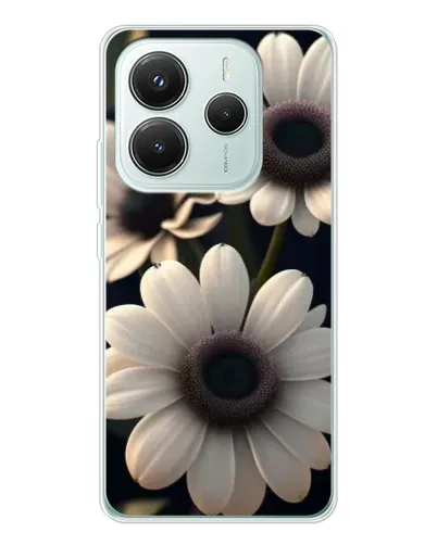 Чехол для Xiaomi Redmi Note 14 5G с картинкой «Белые маргаритки макро»
