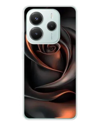 Чехол для Xiaomi Redmi Note 14 5G с картинкой «Шелковая черная роза»