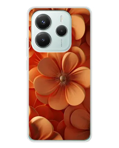 Чехол для Xiaomi Redmi Note 14 5G с картинкой «Оранжевый макро цветок»