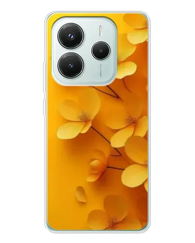 Чехол для Xiaomi Redmi Note 14 5G с картинкой «Золотые лепестки»