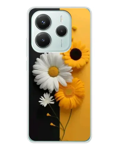 Чехол для Xiaomi Redmi Note 14 5G с картинкой «Подсолнух и ромашка»